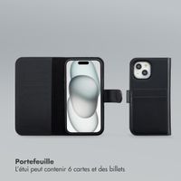 Selencia Étui portefeuille amovible Olyn avec MagSafe Apple iPhone 15 - Noir