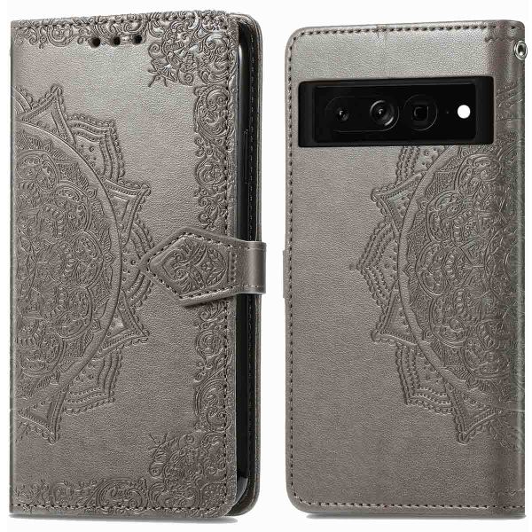 imoshion Etui de téléphone portefeuille Mandala Google Pixel 7 Pro - Gris