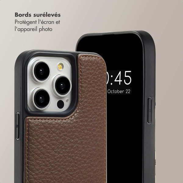 Selencia Coque de télephone Nova avec cordon et porte-cartes Apple iPhone 14 Pro - Mocha Brown