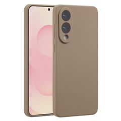 Accezz Coque Liquid Silicone avec MagSafe Samsung Galaxy S25 Edge - Lichtbruin