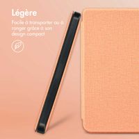 imoshion Étui de liseuse portefeuille Canvas Sleepcover avec support Kobo Libra H2O - Peach