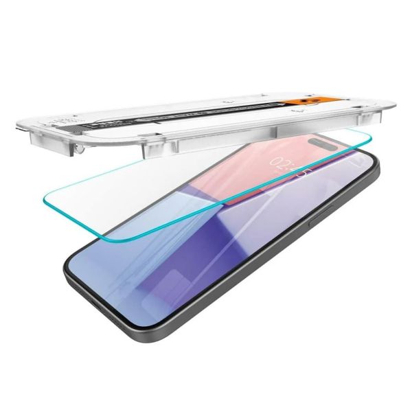 Spigen EZ Fit Glas.tR avec plateau d'installation - 1 pack Apple iPhone 15