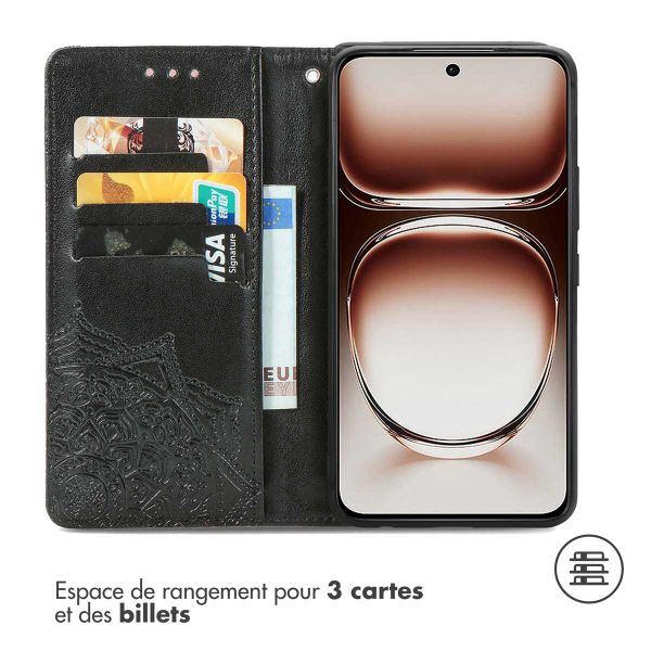 imoshion Etui de téléphone portefeuille Mandala Oppo Reno 12 - Noir