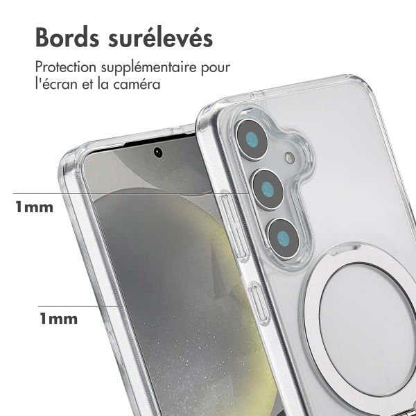 Accezz Coque Ring Stand avec MagSafe Samsung Galaxy S25 - Transparent