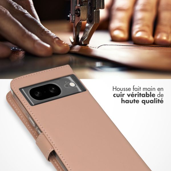 Selencia Étui portefeuille en cuir véritable Google Pixel 8 - Dusty Pink