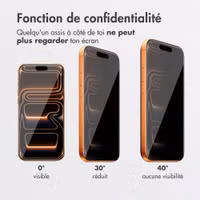 Accezz Protection d’écran en verre trempé avec filtre de confidentialité + Applicateur Apple iPhone 17 Pro Max