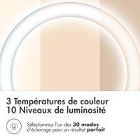 imoshion Lumière LED annulaire - Téléphone à lampe annulaire - Lampe annulaire avec trépied - Réglable - Noir