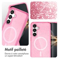 imoshion Coque Pailletée avec MagSafe Samsung Galaxy S25 - Paillettes Rose