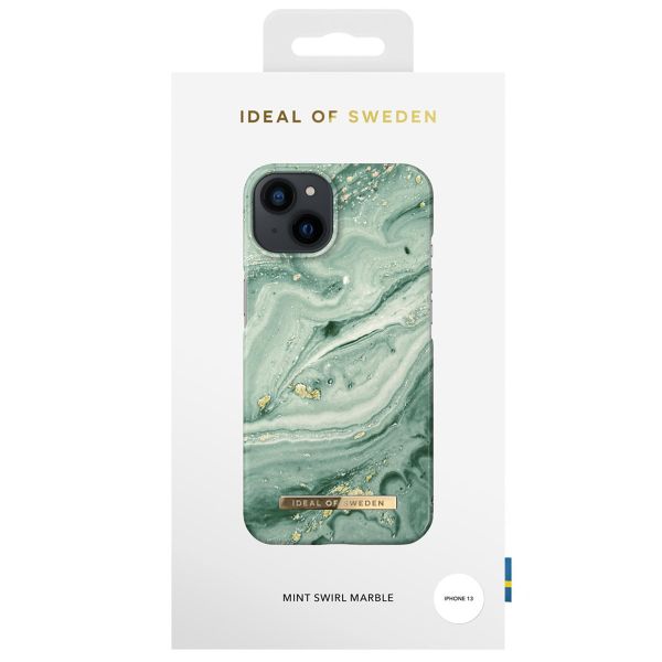 iDeal of Sweden Coque Fashion iPhone 13 - Mint Swirl Marble