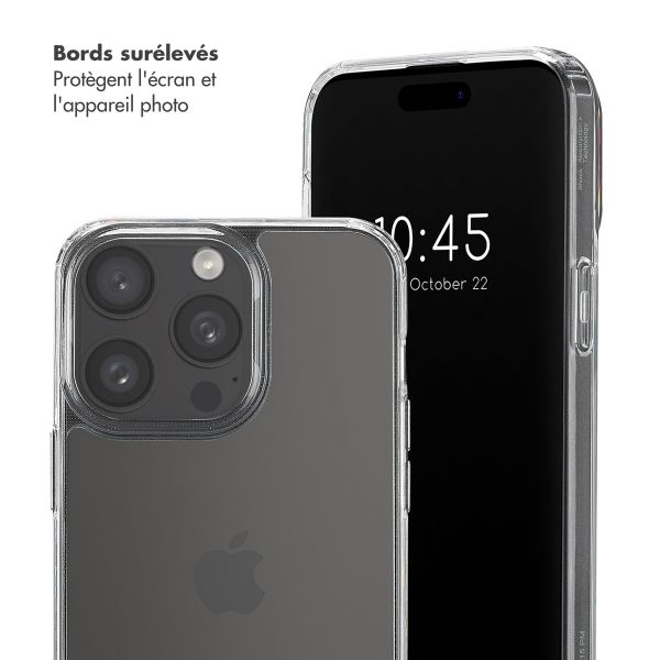 Selencia Coque arrière avec crochets amovibles Apple iPhone 15 Pro Max - Transparent