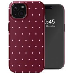Selencia Coque arrière Vivid avec MagSafe Apple iPhone 15 - Happy Dots Burgundy