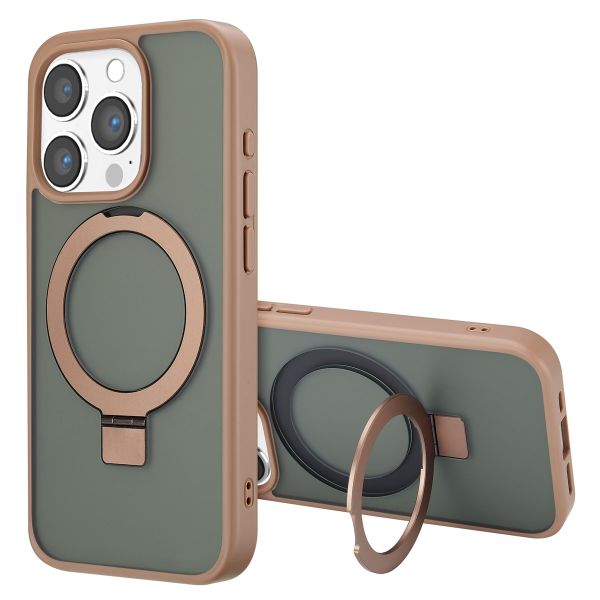 Accezz Coque Ring Stand avec MagSafe iPhone 15 Pro - Brown