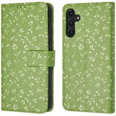 imoshion Étui de télephone portefeuille Design Samsung Galaxy A14 (5G/4G) - Green Flowers