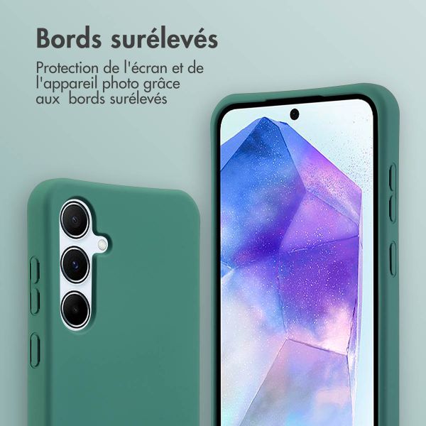 imoshion Coque de couleur avec cordon amovible Samsung Galaxy A55 - Vert foncé