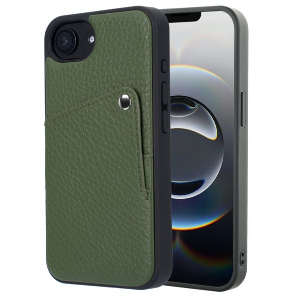 Selencia Coque Riva avec porte-cartes Apple iPhone 17e / 16e - Sage Green