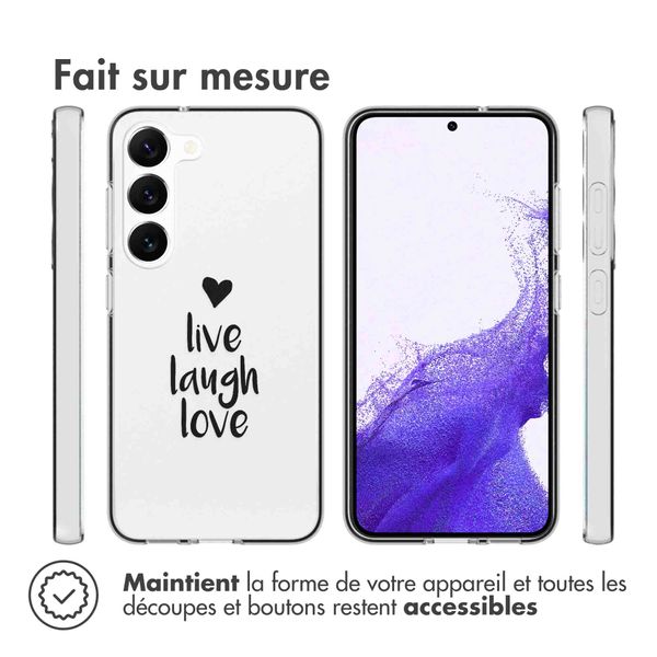 imoshion Coque Design Samsung Galaxy S23 - Live Laugh Love - Noir