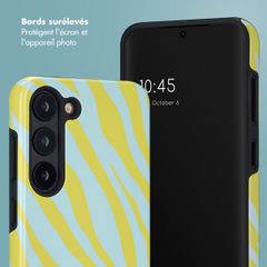 Selencia Coque arrière Vivid Samsung Galaxy S23 - Zebra Winter Sky Titanium Yellow