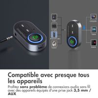 imoshion Adaptateur Bluetooth Voiture - Récepteur Bluetooth 5.1 - Prise jack 3,5 mm / AUX - Noir