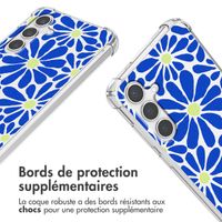 imoshion Coque Design avec cordon Samsung Galaxy S24 Plus - Cobalt Blue Flowers Connect