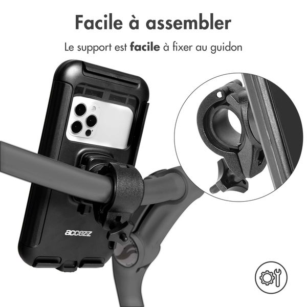 Accezz Support de téléphone pour vélo Pro Samsung Galaxy A22 (5G) - Universel - avec étui - Noir