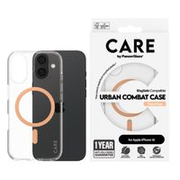 CARE by PanzerGlass Coque Urban Combat MagSafe iPhone 16 - Transparent / Peach