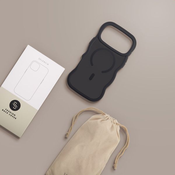 Selencia Coque arrière Wavy avec MagSafe Apple iPhone 17 Pro Max - Noir