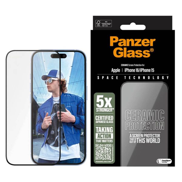 PanzerGlass Protecteur d'écran en céramique avec applicateur Apple iPhone 16