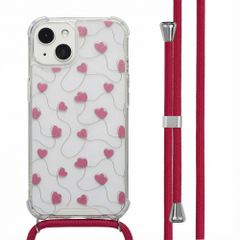 imoshion Coque Design avec cordon Apple iPhone 13 - Dusty Rose Connected Hearts