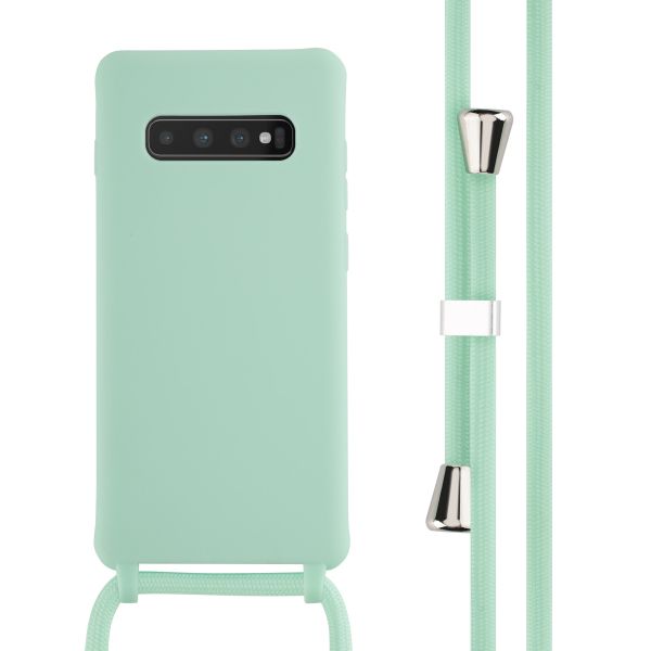 imoshion ﻿Coque en silicone avec cordon Samsung Galaxy S10 Plus - Menthe verte