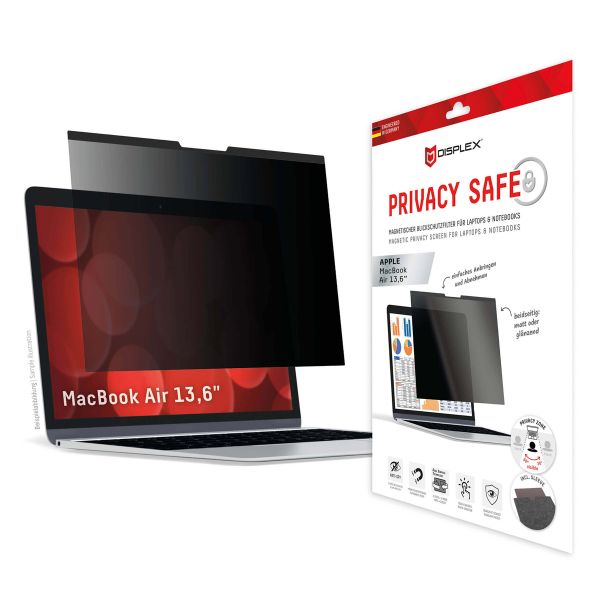 Displex Protection d'écran magnetique Privacy Safe MacBook Air 13.6 pouces (2022) / Air 13.6 pouces (2024) M3 chip - A2681 / A3113