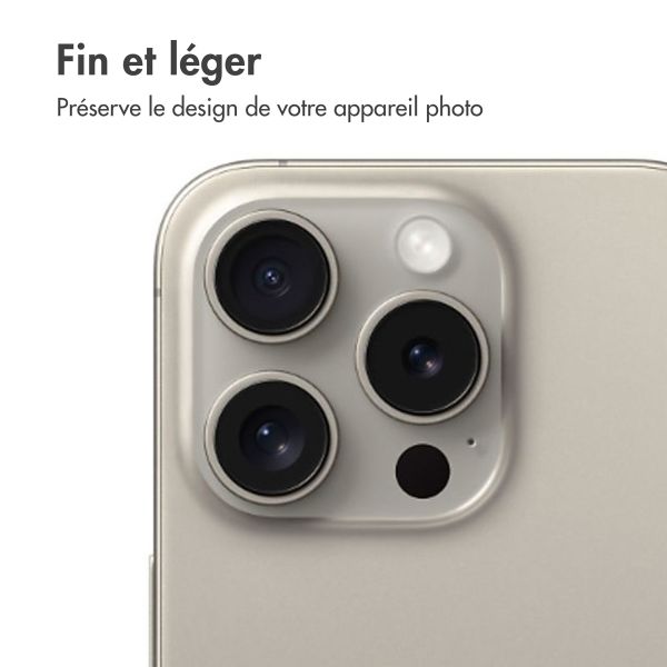 imoshion Lot de 2 protections d'objectif de caméra Apple iPhone 15 Pro / 15 Pro Max - Natural Titanium