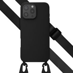 Selencia Coque silicone avec cordon amovible Apple iPhone 16 Pro Max - Noir