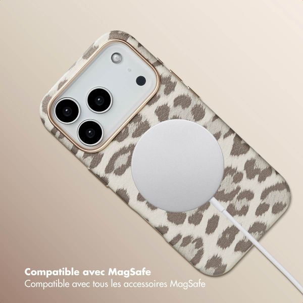 Selencia Coque Sabi imprimé panthère avec MagSafe Apple iPhone 17 Pro - Soft Ivory