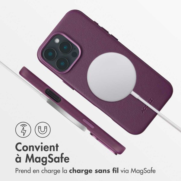 Accezz Coque arrière en cuir avec MagSafe Apple iPhone 16 Pro Max - Heath Purple
