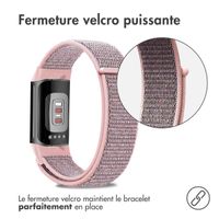 imoshion Bracelet en nylon le Fitbit Charge 5 / Charge 6 - Taille S - Rose