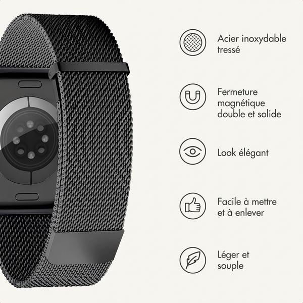 imoshion Bracelet magnétique milanais Apple Watch | 44/45/46/49 mm - Noir