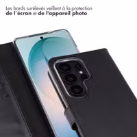 Selencia Étui portefeuille en cuir véritable Samsung Galaxy S26 Ultra - Noir