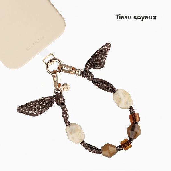 Selencia Cordon de téléphone Satin Stone - Brown
