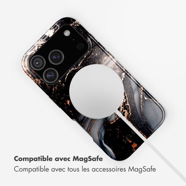 Selencia Coque arrière Vivid avec MagSafe Apple iPhone 17 Pro - Chic Marble Black