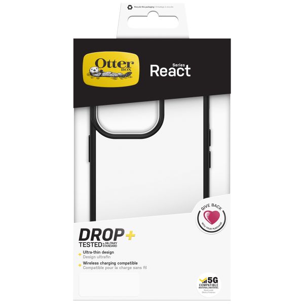 OtterBox Coque arrière React iPhone 13 Pro - Transparent / Noir