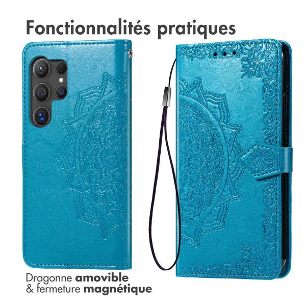 imoshion Etui de téléphone portefeuille Mandala Samsung Galaxy S25 Ultra - Turquoise