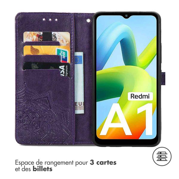 imoshion Etui de téléphone portefeuille Mandala Xiaomi Redmi A1 / A2 - Violet