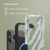 Selencia Coque arrière Vivid Tough avec MagSafe iPhone 16 Pro Max - Colorful Zebra Sage Green