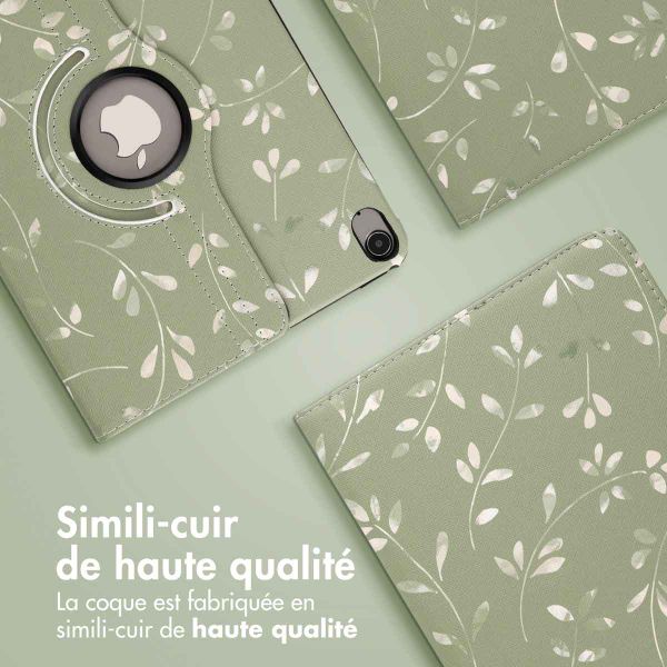 imoshion Coque tablette Design rotatif à 360° Apple iPad Air 5 (2022) / Air 4 (2020) - Green Flowers