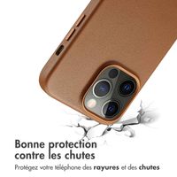 Accezz Coque arrière en cuir avec MagSafe iPhone 14 Pro Max - Sienna Brown