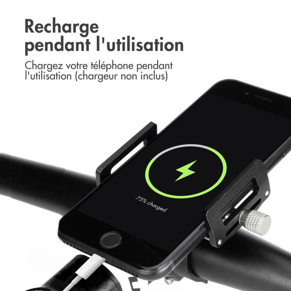 imoshion Support de téléphone pour vélo et moto - Mini - Aluminium - Léger - Ajustable - Noir