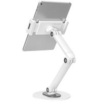 Neomounts Support de tablette de bureau - 7 à 12.9 pouces - Bras flexible - Réglable - Universel - Blanc