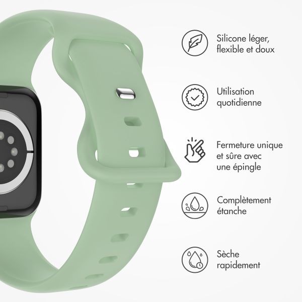 imoshion Bracelet en silicone⁺ Apple Watch Series 1 á 9 / SE (38/40/41 mm) | Series 10 (42 mm) - Pistache - Taille S/M