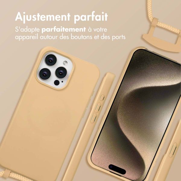 imoshion Coque arrière Color avec cordon amovible et MagSafe Apple iPhone 15 Pro Max - Nude
