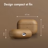 Accezz Coque en Cuir véritable Apple AirPods Pro - Taupe